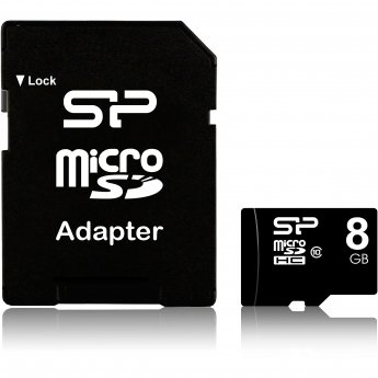 Silicon Power microSDHC, 8GB, Class 10 +Adapter