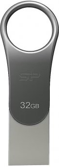 Silicon Power Mobile C80 USB flash drive 32 GB USB Type-A / USB Type-C 3.0 (3.1 Gen 1) Titanium