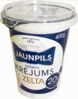 Skābais krējums JAUNPILS Zelta, 20%, 400 g