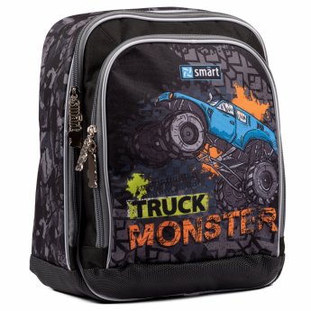 Skolas mugursoma SMART H-55 "Monster Truck", melna