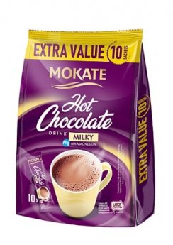Šokolādes dzēriens MOKATE MILK maisiņā 18g x 10gb.