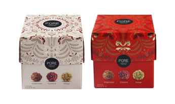 Šokolādes trifeļu kolekcija PURE Ziemassvētku Kubs 15, 122g