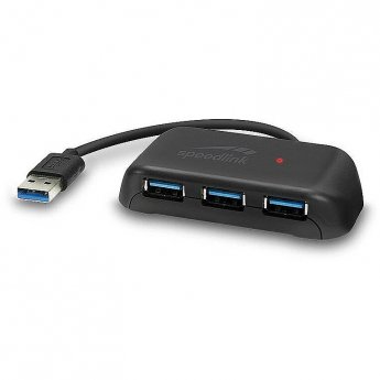 Speedlink SNAPPY EVO USB Hub , 4-Port, USB 3.0, USB 3.1 Gen 1 , USB 3.2 Gen 1 (5 Gbit-s), Passive, Schwarz