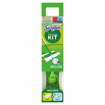 Swiffer Grīdas slota Starter paka + 8 sausās rezerves + 3 mitrās rezerves