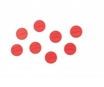 Tāfeles magnēti NOBO, 20 mm, 8 gab., sarkanā krāsā