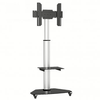 Techly Floor Stand with Shelf Trolley TV, 37-70"
