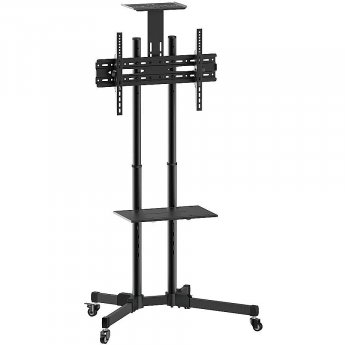 Techly Floor Trolley with Shelf, 37-70"
