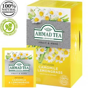 Tēja AHMAD Alu CAMOMILE & LEMONGRASS, 20 maisiņi x 1.5 g paciņā