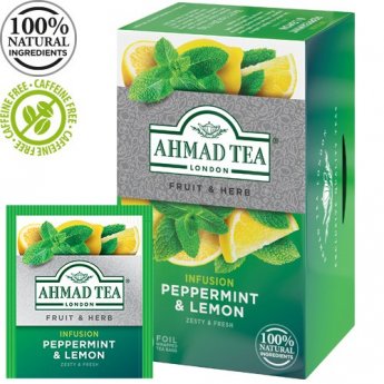 Tēja AHMAD Alu PEPPERMINT & LEMON , 20 maisiņi x 1.5 g paciņā