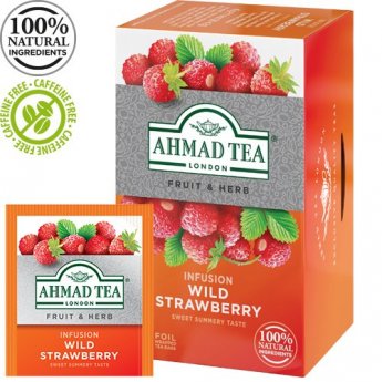 Tēja AHMAD Alu WILD STRAWBERRY, 20 maisiņi x 2 g paciņā