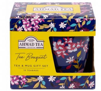 Tējas servīze Ahmad, tējas pušķis ar tasi, kastē, 15 gab.