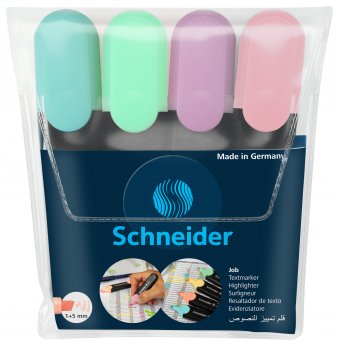 Teksta marķieri SCHNEIDER Job, 4 pasteļtoņi kartona kastītē