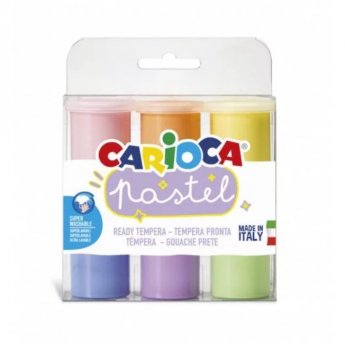 Tempera krāsa CARIOCA Pastel, 6 krāsas, 25ml