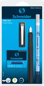 Tintes pildspalva SCHNEIDER ar maināmiem kārtridžiem Ceod classic, melna