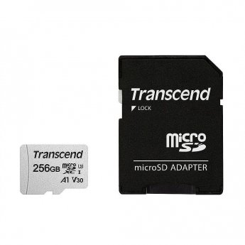 Transcend 300S, SDXC, 256GB, UHS-I, U3, V30 +Adapter