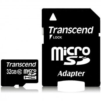 Transcend microSDHC, 32GB, Class 10 +Adapter