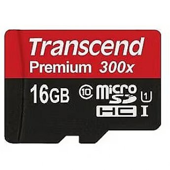 Transcend Premium 300x, microSDHC, 16GB, Class 10, UHS-I, U1