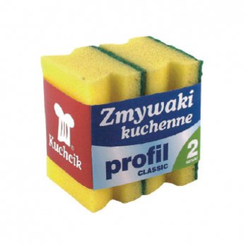 Trauku un saimniecības mazgāšanas sūklis KUCHCIK PROFIL CLASSIC, 70 x 90 x 45 mm, 2 gab./iepak.