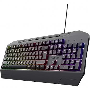Trust Gaming GXT836 EVOCX Gaming Tastatur Gaming-Tastatur mit Regenbogenschwellen-RGB-Beleuchtung und Soft-Touch-Tasten