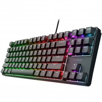 Trust TAS Trust Gaming GXT864 CADA TKL Gaming Tastatur Kompakte mechanische TKL-Gaming-Tastatur mit vollständig anpassbarer RGB-Beleuchtung