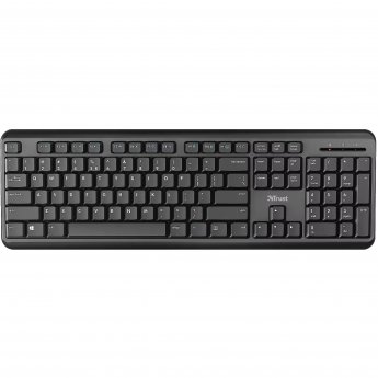 Trust TK-350 Wireless Keyboard, Leise Tasten, DE-Layout Kabellose Verbindung mit einer Reichweite bis zu 10 Meter, Flüssigkeitsgeschütztes Design, Kab