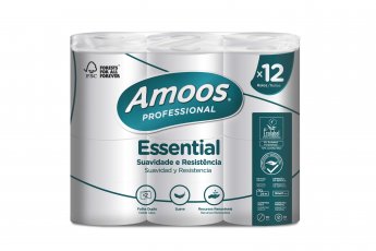 Tualetes papīrs AMOOS ruļļos ar perforāciju, 12 gab./iepak., 2 slāņi,24 m,108 mm