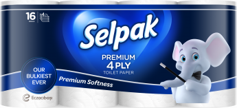 Tualetes papīrs SELPAK, 4 slāņi, 16.8m, 120 loksnes, 16 ruļļi