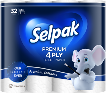 Tualetes papīrs SELPAK, 4 slāņi, 16.8m, 120 loksnes, 32 ruļļi