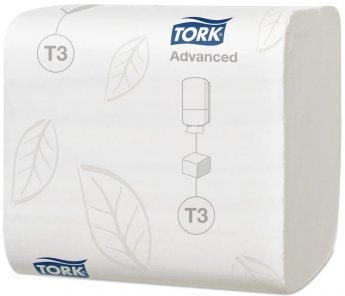 Tualetes papīrs TORK Advanced T3, 2 sl., 252 lapiņas, 19 x 11 cm, baltā krāsā