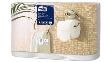 Tualetes papīrs TORK Premium Extra Soft Conventional T4, 4 sl., 153 lapiņas rullī, 9.7 cm x 19.1 m, baltā krāsā, 6 gab./iepak.