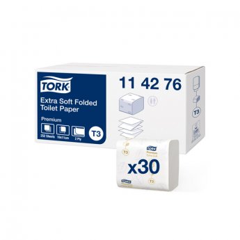 Tualetes papīrs TORK Premium Extra Soft T3, 2.sl., 252 lapiņas,11 x 19 cm, baltā krāsā