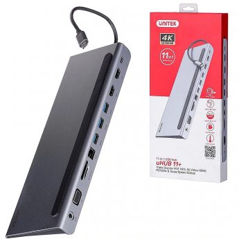 Unitek Hub USB 11 w 1, USB-C, RJ45, MST, 100W PD