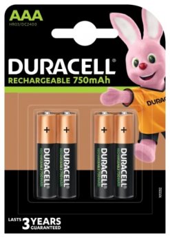 Uzlādējamās baterijas DURACELL AAA 750 mAh, 4 gab