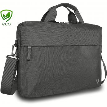 V7 16IN ECOFRIENDLY RPET BRIEFCASE TOPLOAD PROFESSIONAL BLACK