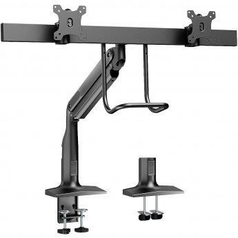 V7 Dual Monitor Heavy Duty Gas Spring Bar Mount, 17-32"