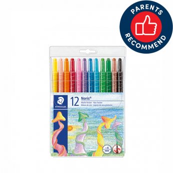 Vaska krītiņi plastmasas korpusā STAEDTLER NORIS CLUB 221 diametrs 6mm, 12 krāsas