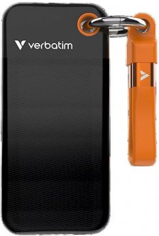 Verbatim 32285 Pocket External Drive SSD 512GB with keychain USB-C cable 3.2 gen.2 / black-orange
