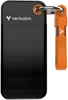 Verbatim 32418 Pocket SSD External Drive 256GB USB-C 3.2 gen.2 / black-orange