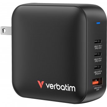 Verbatim Mini GaN Netzladegerät 165W 4 Port US/EU/UK ADP