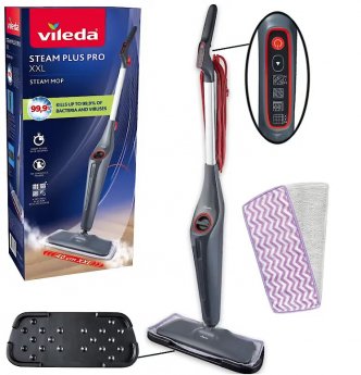 Vileda STEAM PLUS PRO XXL steam cleaner including 2 replacement covers