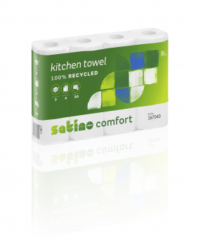 Virtuves dvieļi Satino COMFORT, 2 slāņi, 4 ruļļi