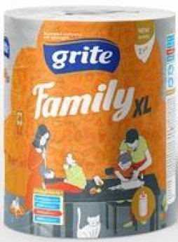 Virtuves dvielis Grite Family  XL,1 rullis, 2 slāņu, 250 loksnes, 45m