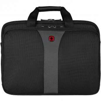 Wenger Legacy Briefcase, 17", Black/Grey