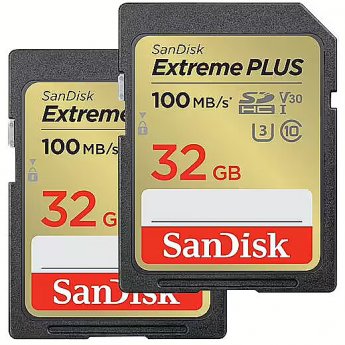 Western Digital Extreme Plus, 2Pack, SDHC, 32GB, Class 10, UHS-I, U3, V30