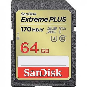 Western Digital Extreme Plus, SDXC, 64GB, Class 10, UHS-I, U3, V30