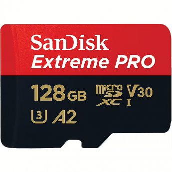 Western Digital Extreme Pro, microSDXC, 128GB, UHS-I, U3, V30 +Adapter