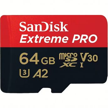 Western Digital Extreme Pro, microSDXC, 64GB, UHS-I, U3, V30 +Adapter