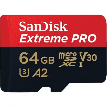 Western Digital Extreme Pro, microSDXC, 64GB, UHS-I, U3, V30 +Adapter