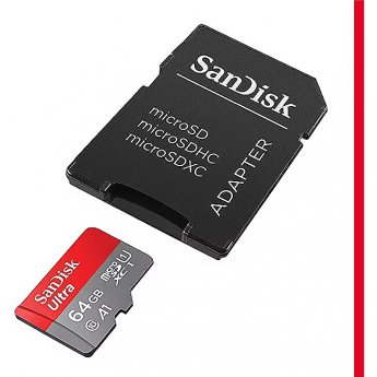 Western Digital SanDisk Ultra, microSDXC, 64GB, UHS-I, U1, V10 +Adapter