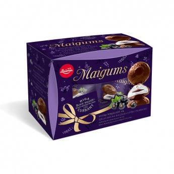 Zefīrs šokolādē LAIMA Maigums ar Rīgas melnā balzāma upeņu pildījumu, 185 g